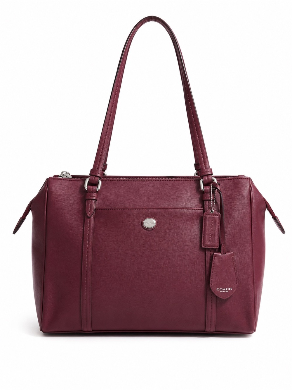 Coach Madison Saffiano Leather Carryall Tote Satchel Burgundy Oxblood F25669 - Picture 11 of 11